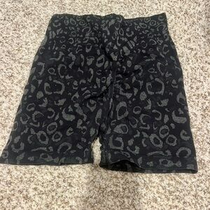 Black and Gray Leopard Print Shorts